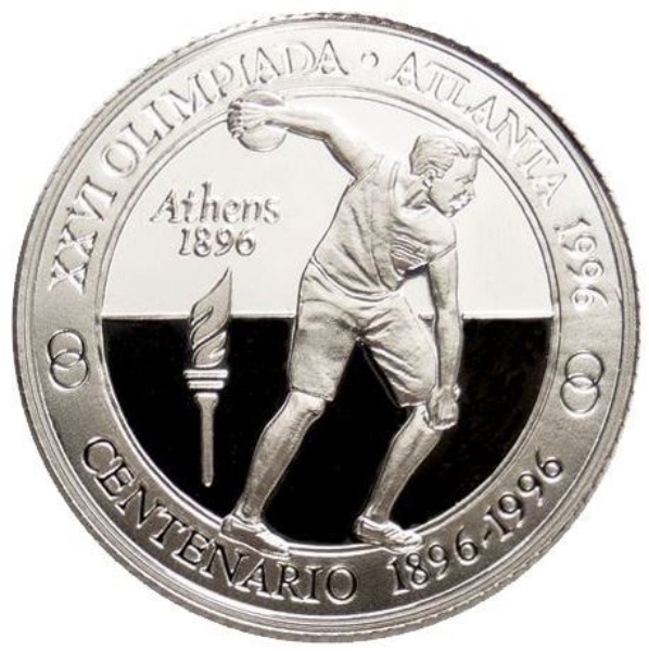 Picture of Peru, Olympic Discuss Pattern 20 Nuevos Soles 1996