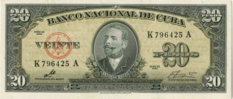 Cuba, 20 pesos 1960 P80c Che EF_obv