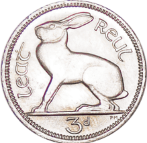 Picture of Ireland, The Last Irish Threepence 1968 Uncirculated