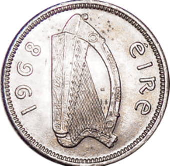 Picture of Ireland, The Last Irish Threepence 1968 Uncirculated