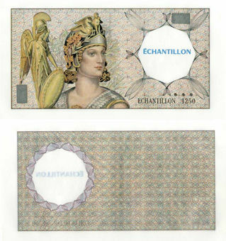 Picture of France, French Test Note with ROUND Watermark