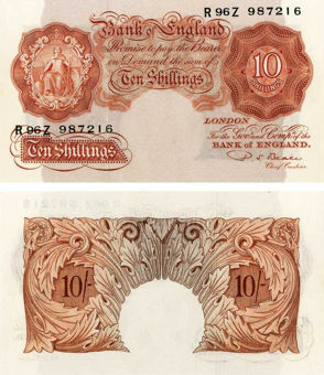 Picture of P S Beale 10/- 2nd Issue B266 Unc