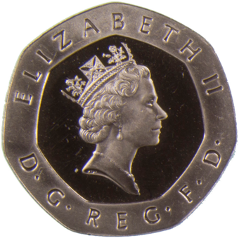 Picture of Elizabeth II, 20 Pence 1995 Proof