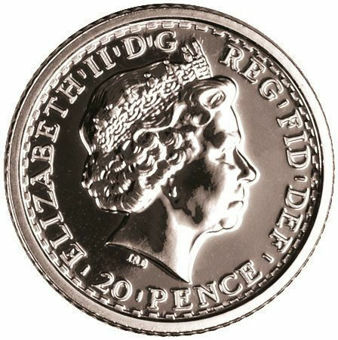 Picture of Elizabeth II, 20 Pence (1/10 Britannia) 2006 Silver