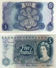 Picture of J S Fforde £5 Portrait B312 Crisp GEF