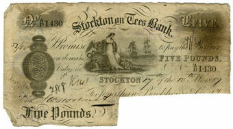 Picture of Stockton On Tees £5 1880's (Outing 2050c)  VG
