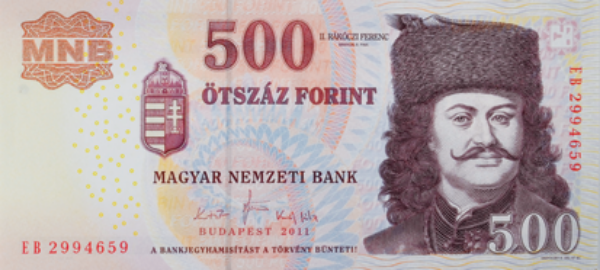 Picture of Hungary 500 forint 2001-11  P188 Unc