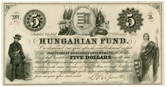 Picture of Hungary, Hungarian Fund 5 Dollars 1852 PS137A