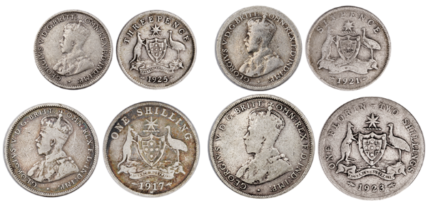 George V_3_Coin_Australian_Set