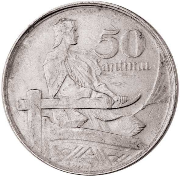 Latvia_1922, 50 Santimu_obv