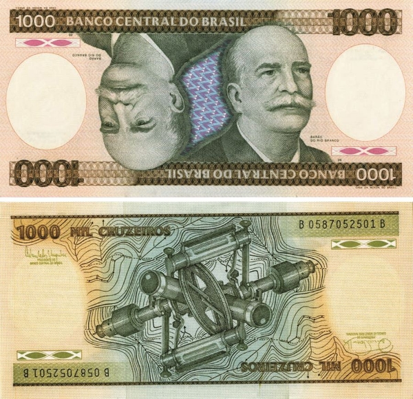 Brazil 1000 Cruzeiros (1981-86) P201 Unc