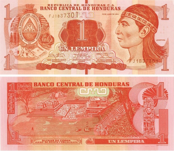Honduras 1 Lempira 2014 P96b Unc