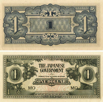 Malaya Japanese Occupation 1 dollar PM5 Unc