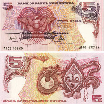 Picture of Papua New Guinea 5 Kina 2002 P13e Dept Treasury Unc