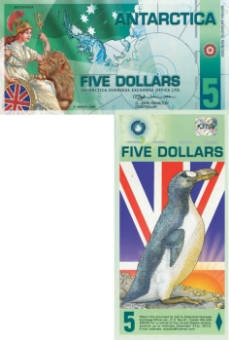 Picture of Antarctica 5 Dollars Brit Antarctic Terr Plastic Unc