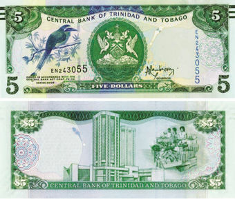 Picture of Trinidad & Tobago 5 Dollars 2006 P47 Unc