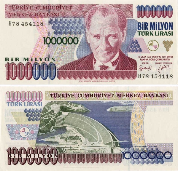 Picture of Turkey 1 Million Lirasi P213 Unc