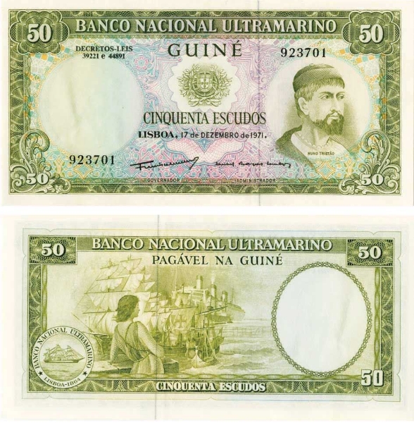 Portuguese Guinea 50 Escudos 1971 P44 Unc