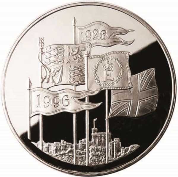 1996 70th Birthday £5 Silver Proof_rev