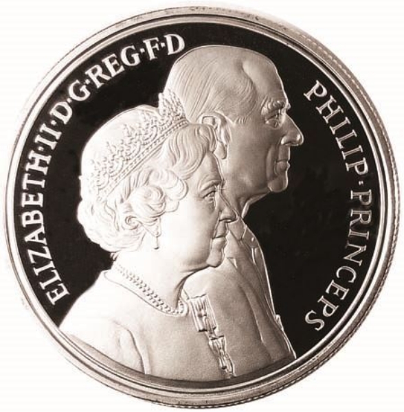 1997 Golden Wedding £5 Silver Proof_obv 