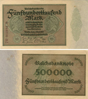 Picture of Germany 500,000 Marks 1923 P88 VF