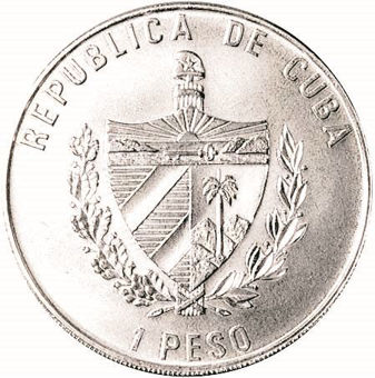 Picture of Cuba, 1 Peso (50th Anniversary of UN) 1995 Unc - in  Bubble Pack