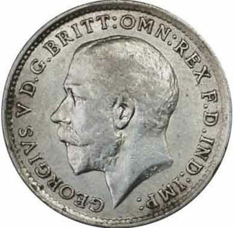 George V, Threepence 1919 About Unc_obv