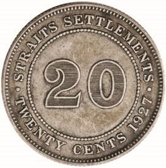 Picture of Straits Settlements, 20 Cents Silver 1927