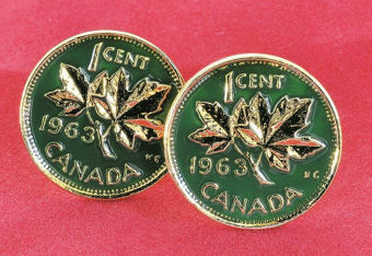 Picture of Canada, Cuffkinks, 1c Maple Leaf  Black