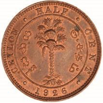 Picture of Ceylon, Pair of George V 1/2c, 1926