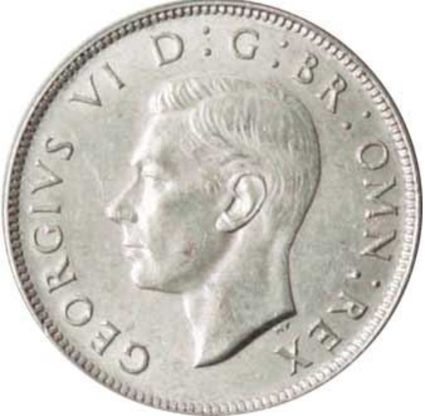 Picture of George VI, Florin 1945 Uncirculated