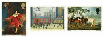 4_Sets_of_3_1967_Painting_Stamps_Mint