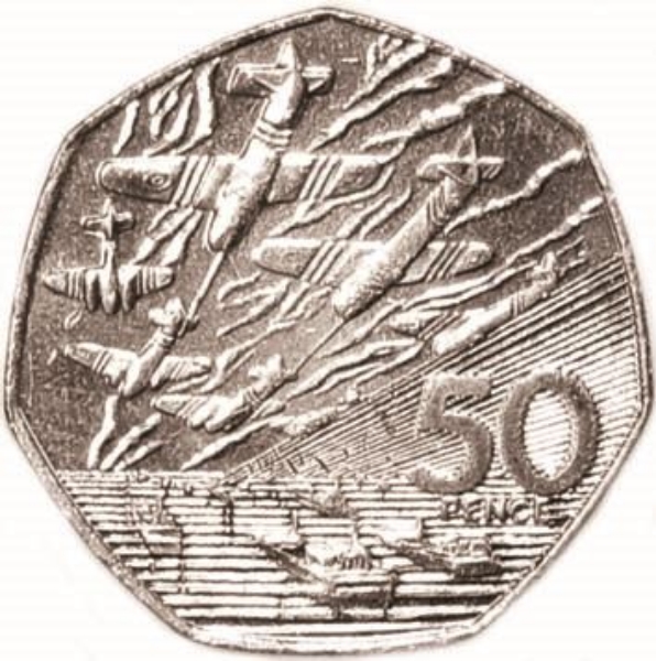 Picture of Elizabeth II, 50 Pence (D-Day 50th Anniversary) 1994 Unc
