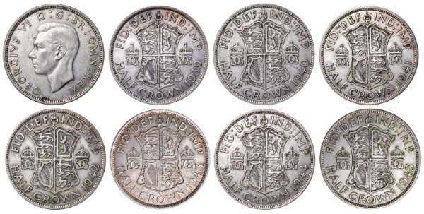Picture of George VI, WWII Halfcrown Collection
