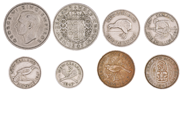 Picture of New Zealand, 1947 Type Set Circulated