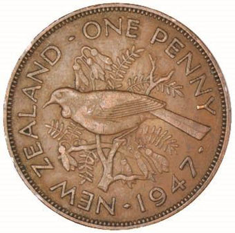 Picture of New Zealand, 1947 Type Set Circulated