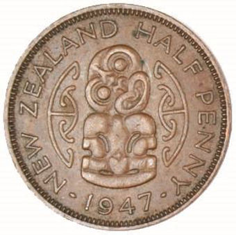 Picture of New Zealand, 1947 Type Set Circulated