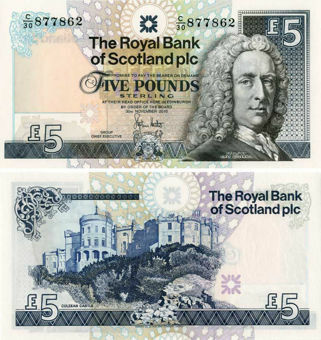 Picture of Royal Bank Scotland £5 2010 P352e Paper Unc