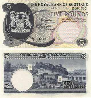 Picture of Royal Bank Scotland £5 1969 P330 GEF
