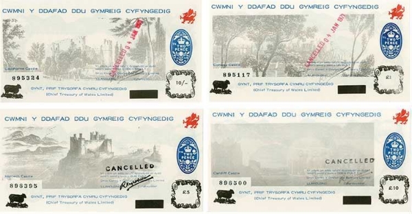 Picture of Black Sheep Bank Wales Set 10swllt - £10 Punt (4) Castles