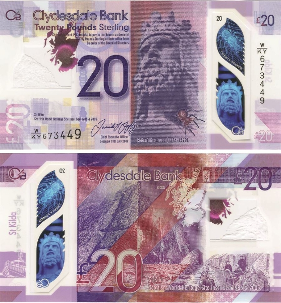 Picture of Clydesdale £20 Robert the Bruce Polymer P-New Unc
