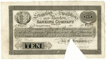 Picture of Stamford Spalding and Boston Banking Co £10 GF-VF