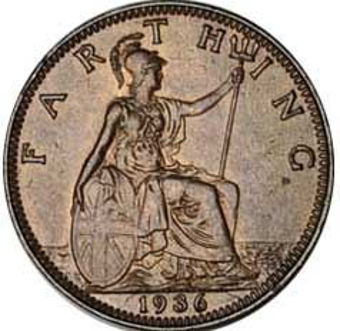 Picture of George V, Farthing 1936 Uncirculated