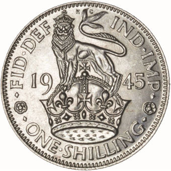 Picture of George VI, Shilling (English) 1945  AU