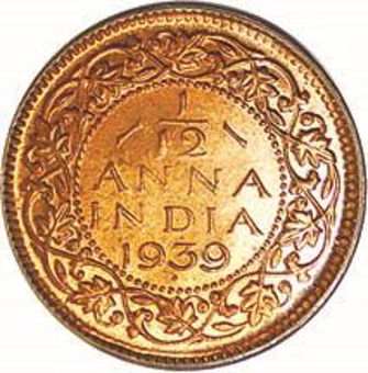 Picture of India, George VI 1939 1/12th Anna Unc