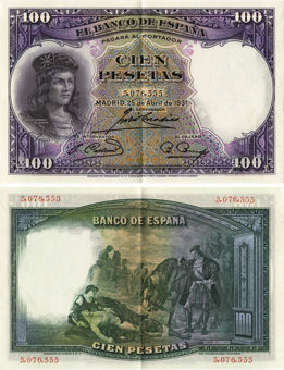 Picture of Spain 100 Pesetas 1931 P83 EF