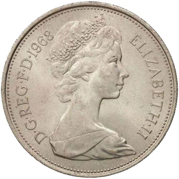 Picture of Elizabeth II, 10 pence 1968 Unc