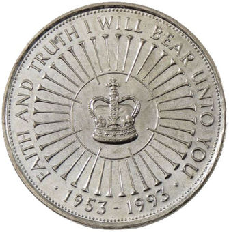 Picture of Elizabeth II, 40th Anniv £5 Coin Uncirculated, 1993