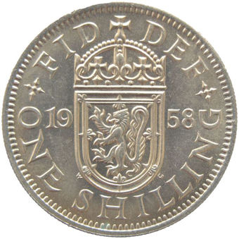 Picture of Elizabeth II, Shilling (Scotland) 1958 BU