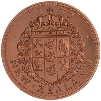 Picture of New Zealand, Edward VIII, Bare Head Copper